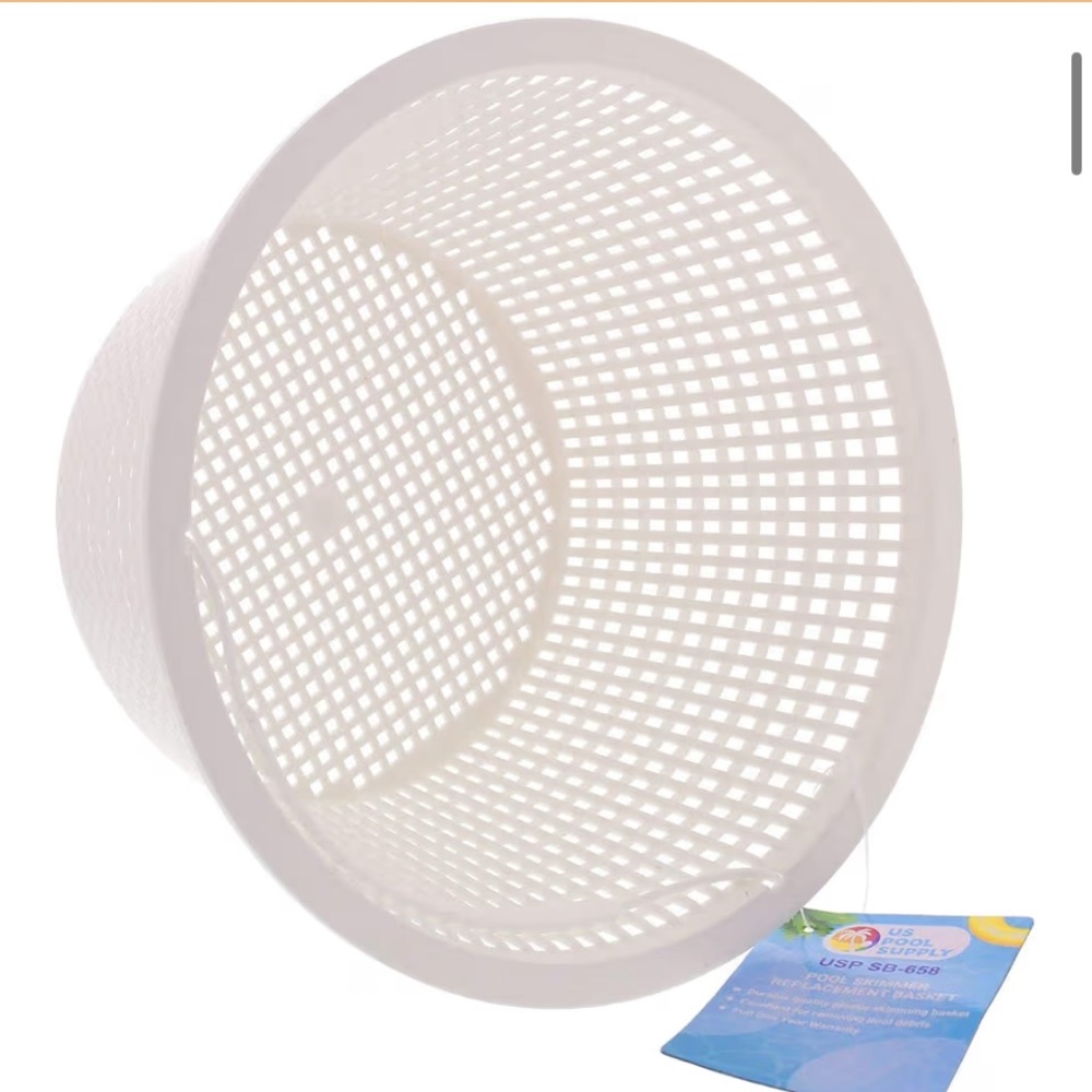 2 Pack White Plastic Mesh Basket - Pool Skimmer Replacement Only ONE Handle!